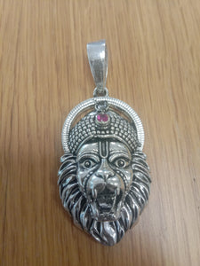 Pure silver Narasimha pendant