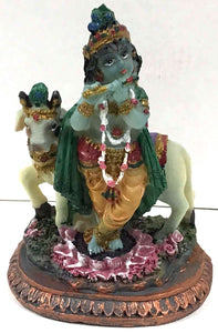 Krishna with Cow Deity 3.5"